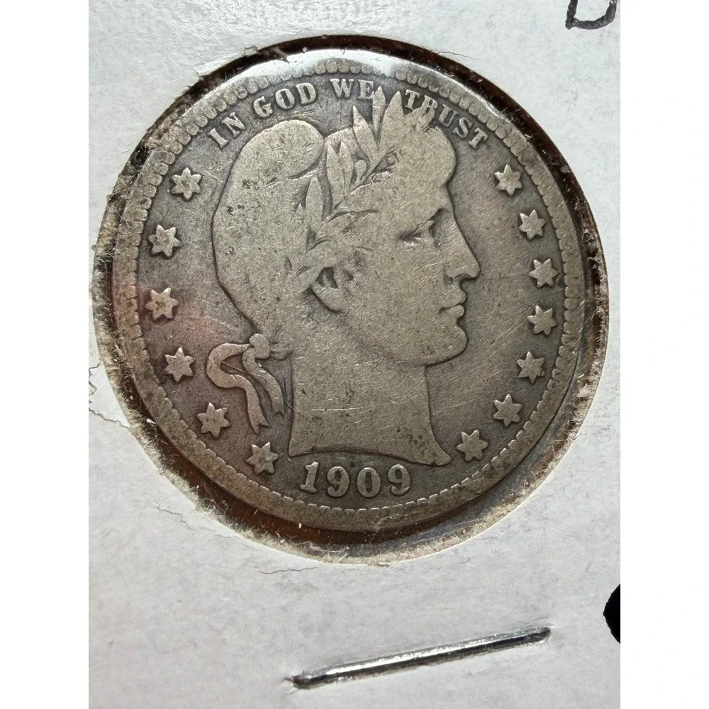 1898 and 1909-D‎ Barber Quarters 90% Silver US Coin Lot Denver Mint S138